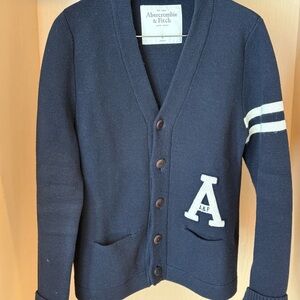 Abercrombie & Fitch Men's Navy Cardigan Sweater